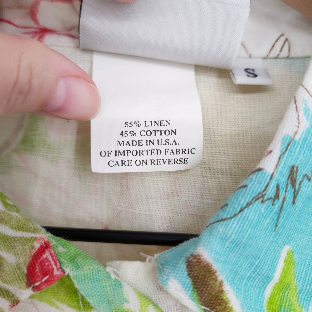 Hot Cotton Petite Womens 2 Piece Linen Blend Set Small S Beachy Tropical Resort - Picture 5 of 13